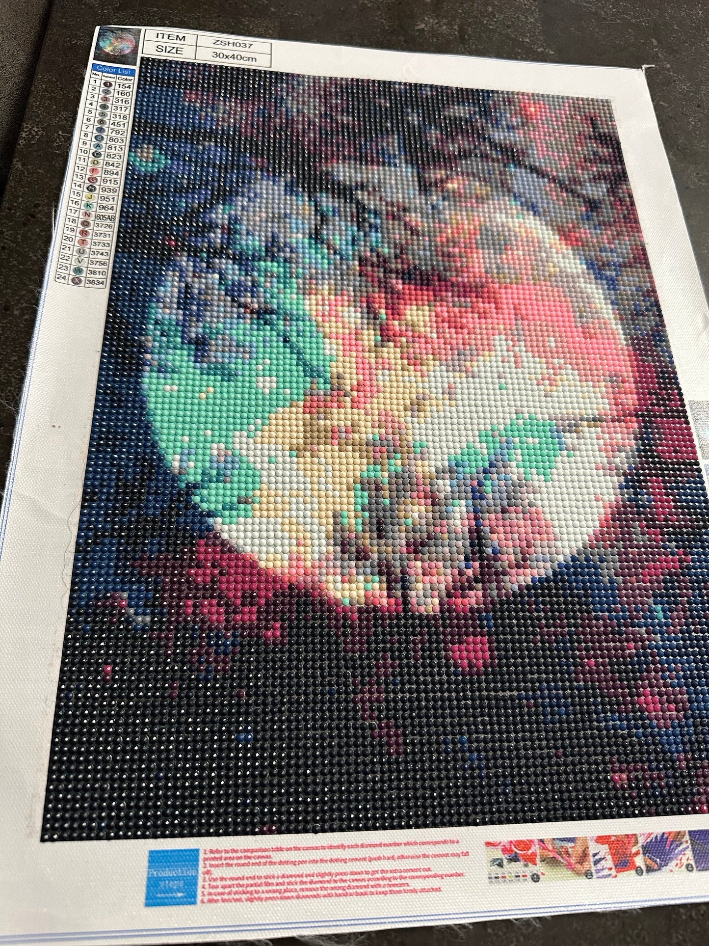 Rainbow Moon in the Trees - Diamond Art