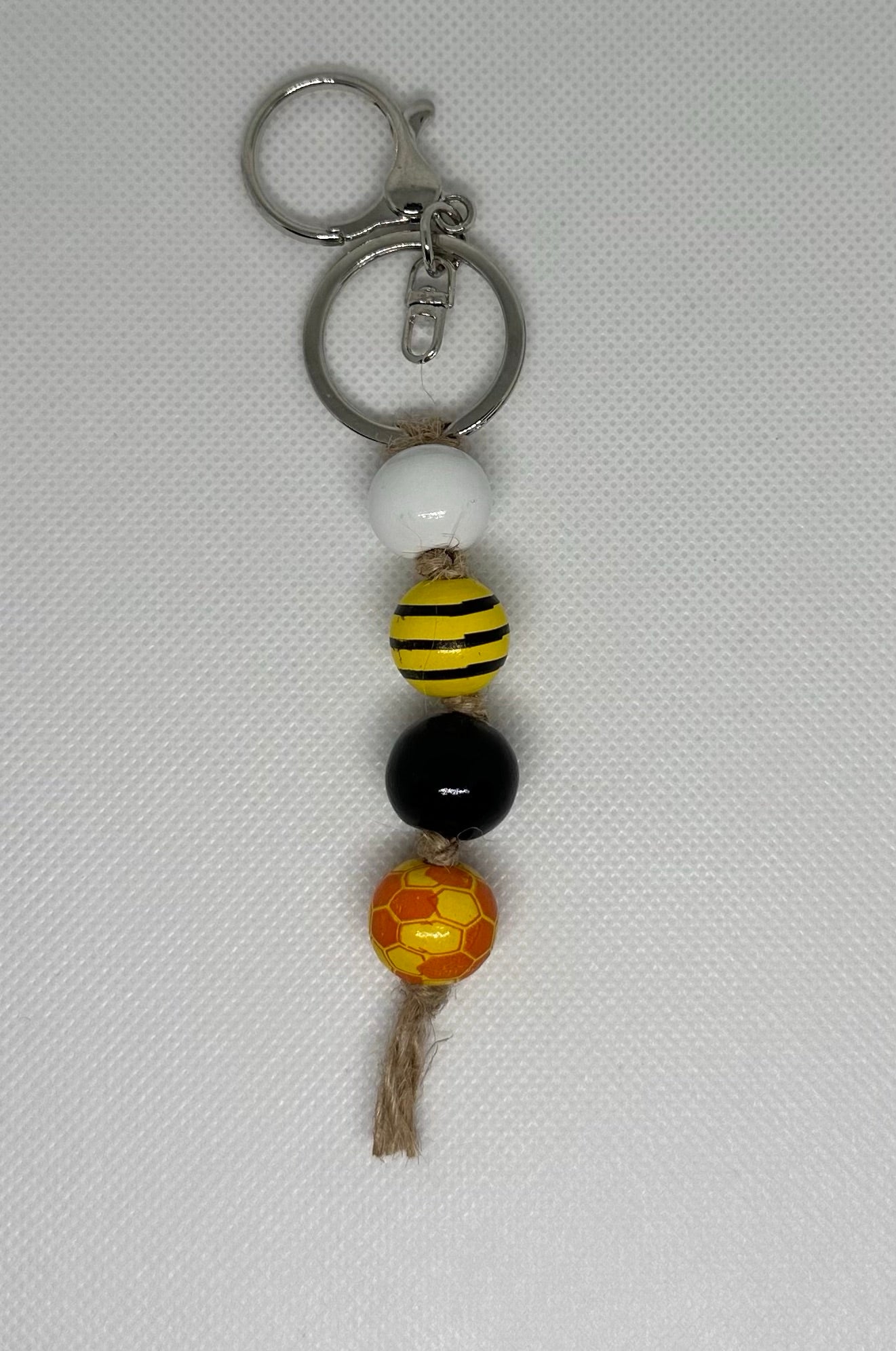 Wood Beaded Keychain