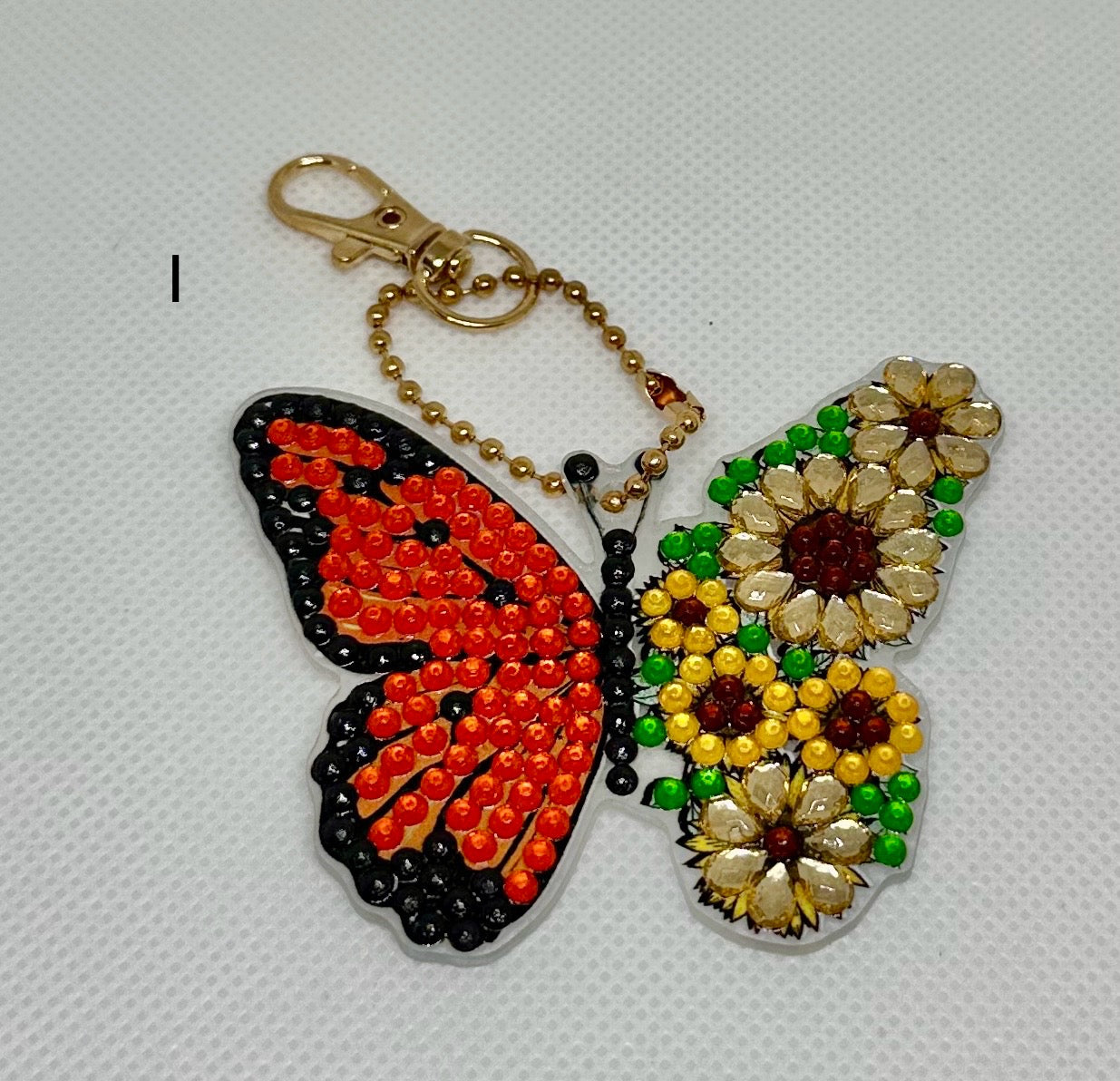 Rhinestone Butterfly Keychain