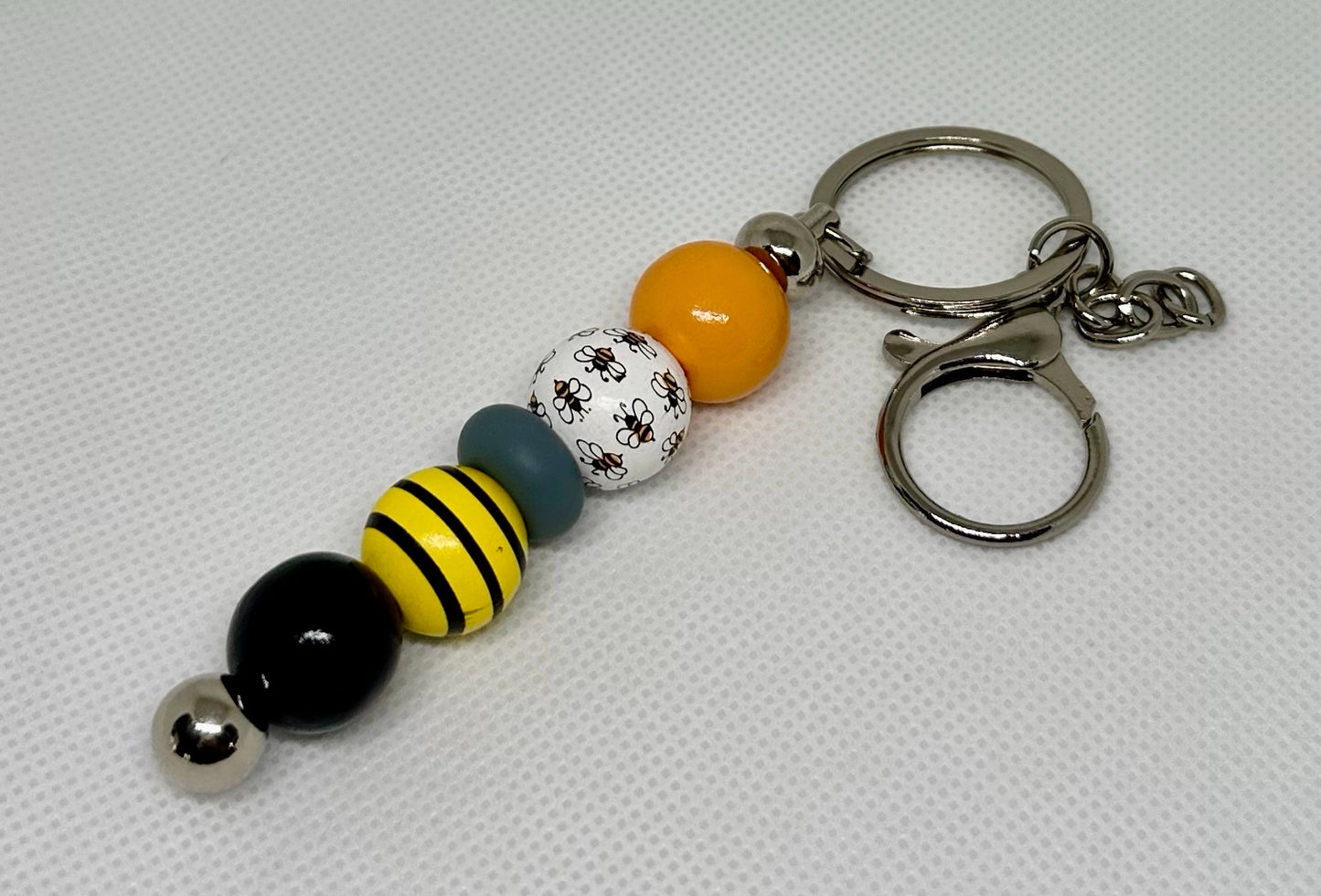 Wood Beaded Keychain