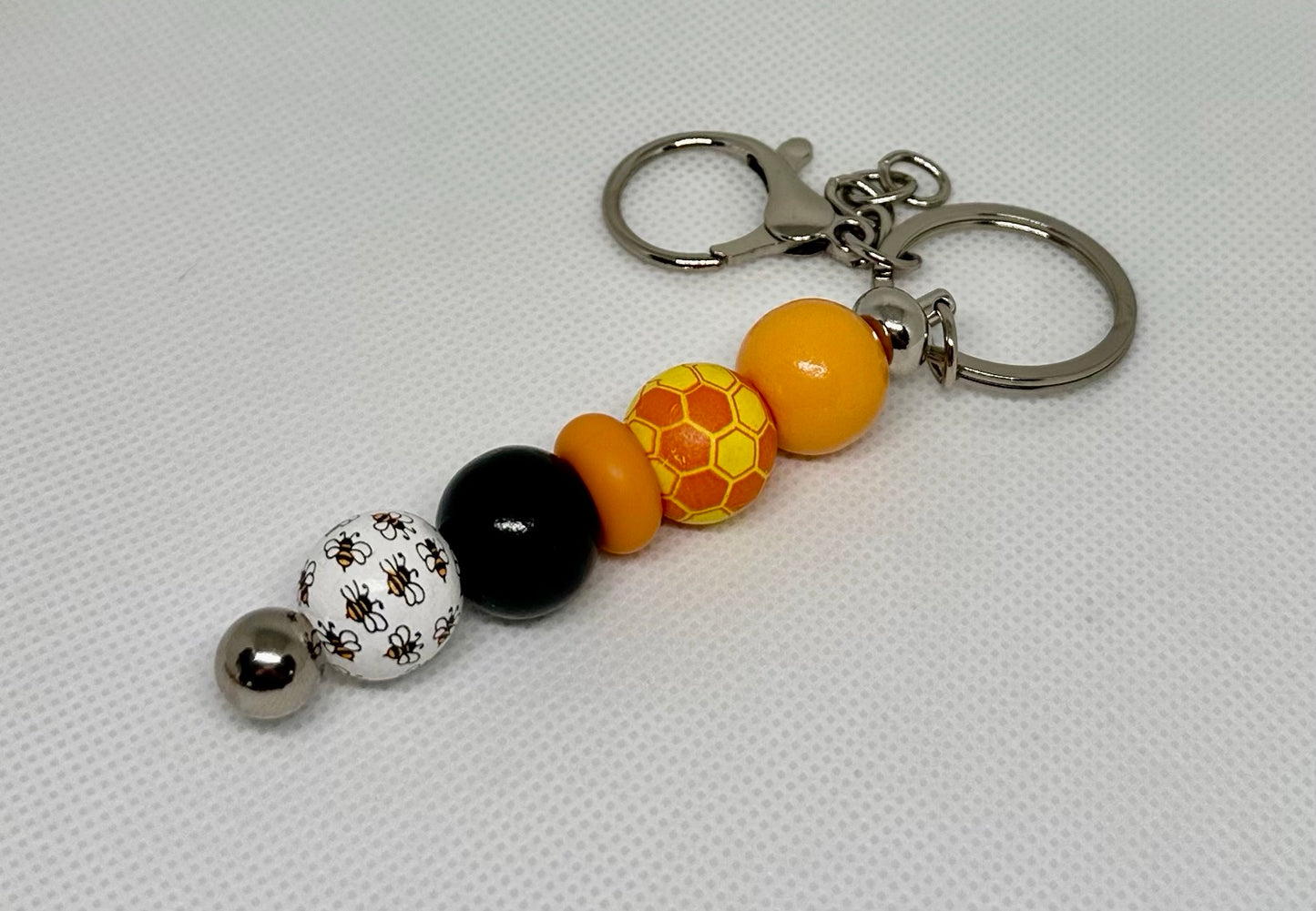 Wood Beaded Keychain