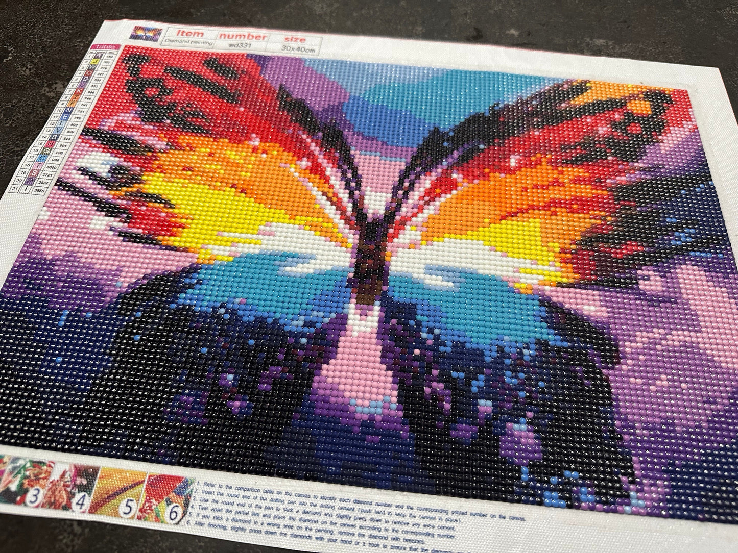 Rainbow butterfly - Diamond Art