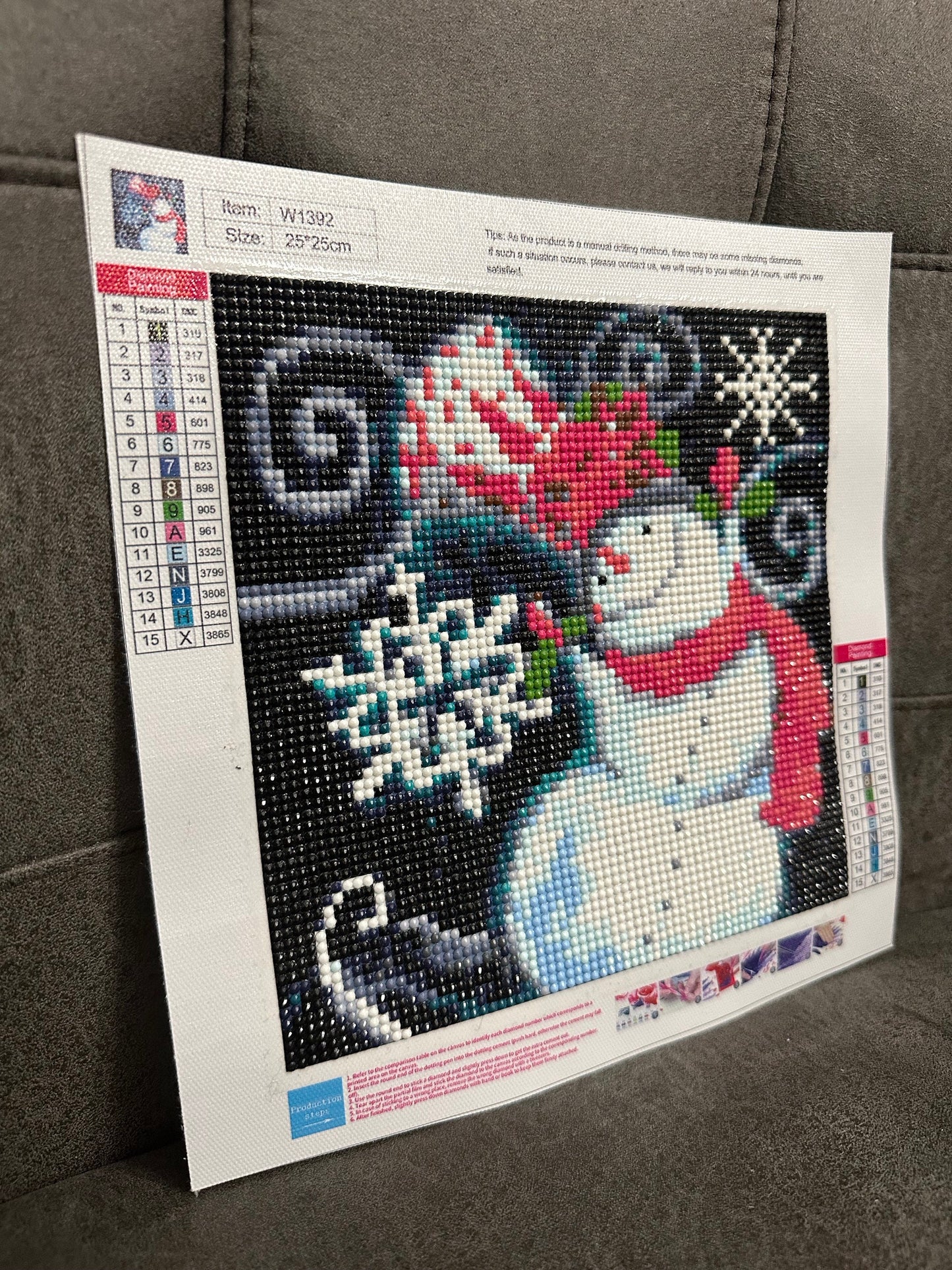 Snowman with Snowflakes - Diamond Art