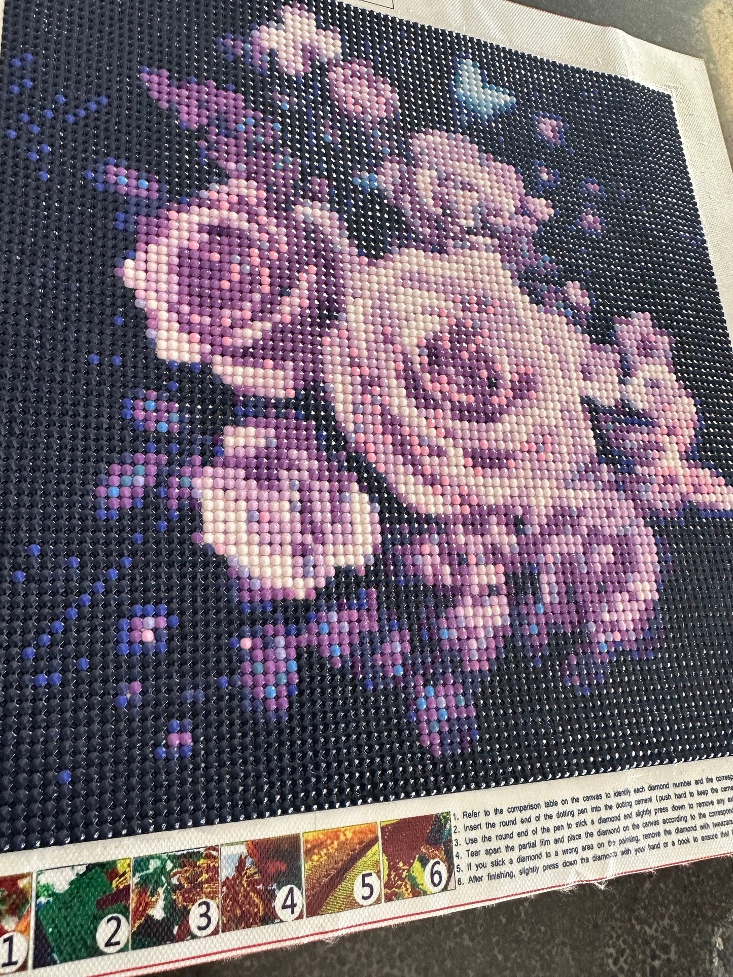 Purple Roses - Diamond Art