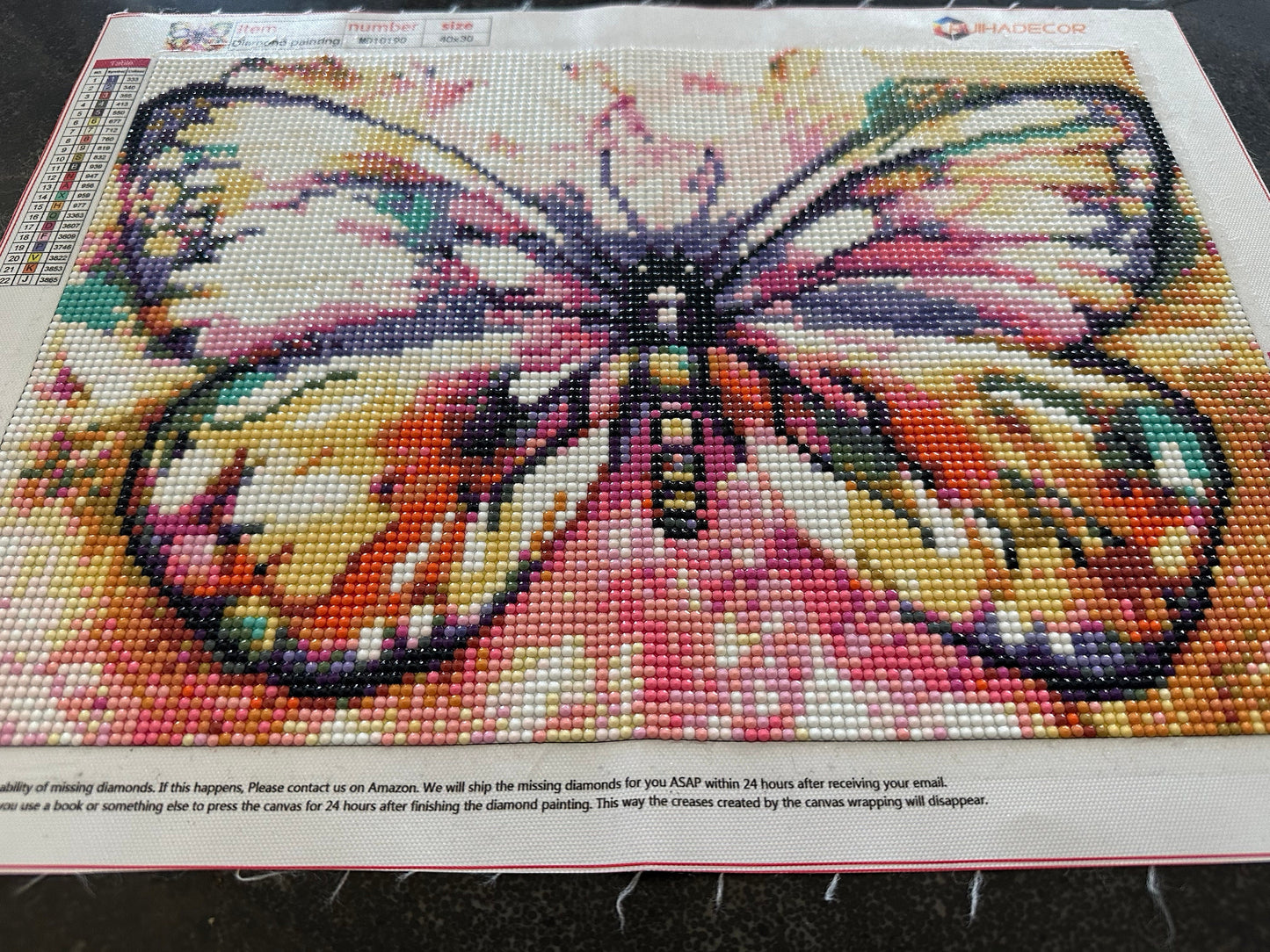 Pastel rainbow butterfly - Diamond Art