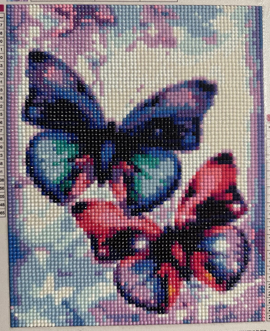 Blue & Pink Butterflies - Diamond Art