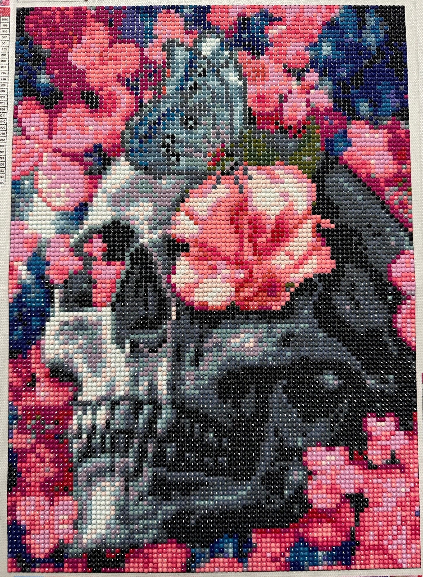 Dark Skull with Flowers - Diamond Art