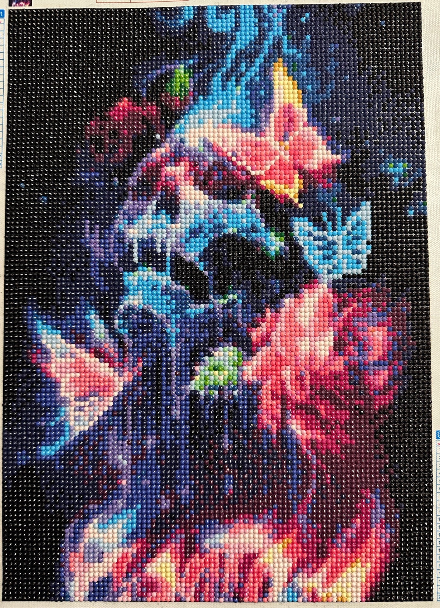 Melting Rainbow Skull with Butterflies - Diamond Art