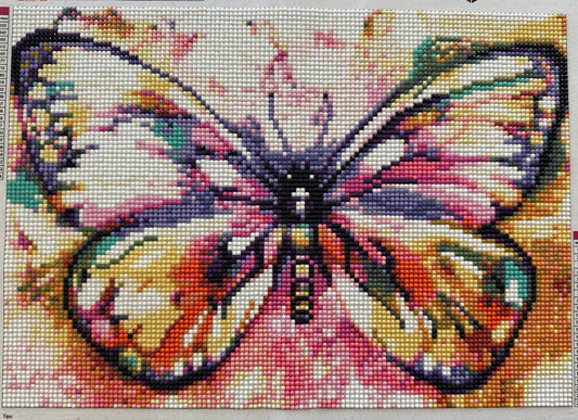 Pastel rainbow butterfly - Diamond Art