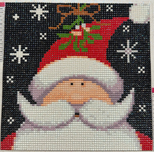 Santa Face with Snowflakes - Diamond Art