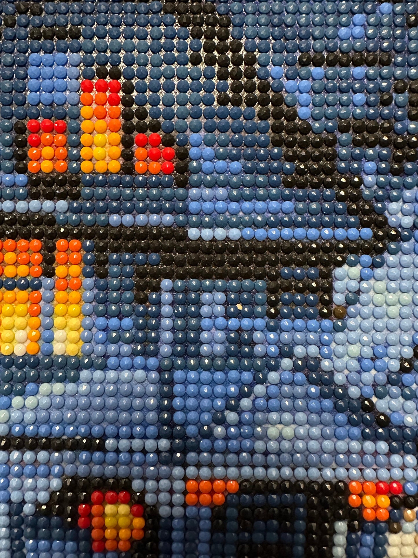 Blue Victorian House with Pumpkins - Diamond Art