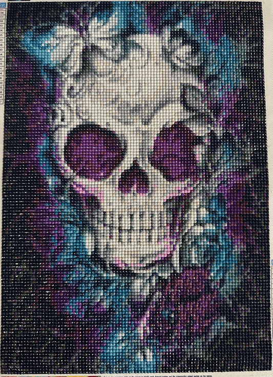 Skull with Purple Eyes - Diamond Art