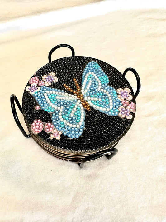 Butterfly Coasters (set of 6) - Diamond Art