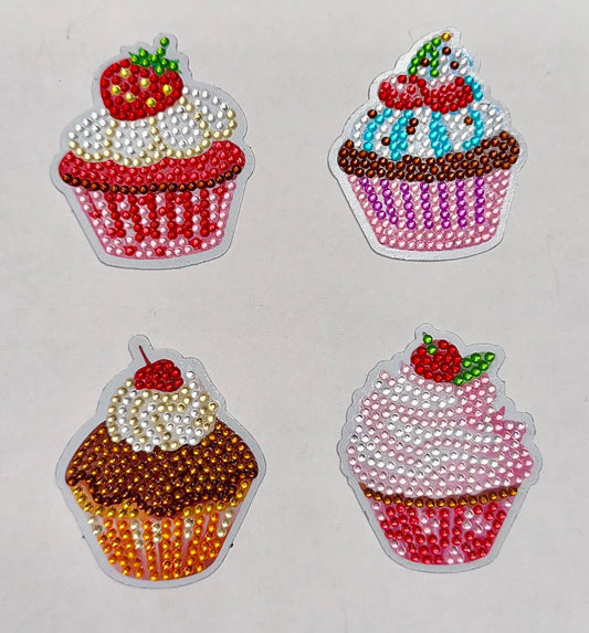 Cupcake Magnets (set of 4) - Diamond Art