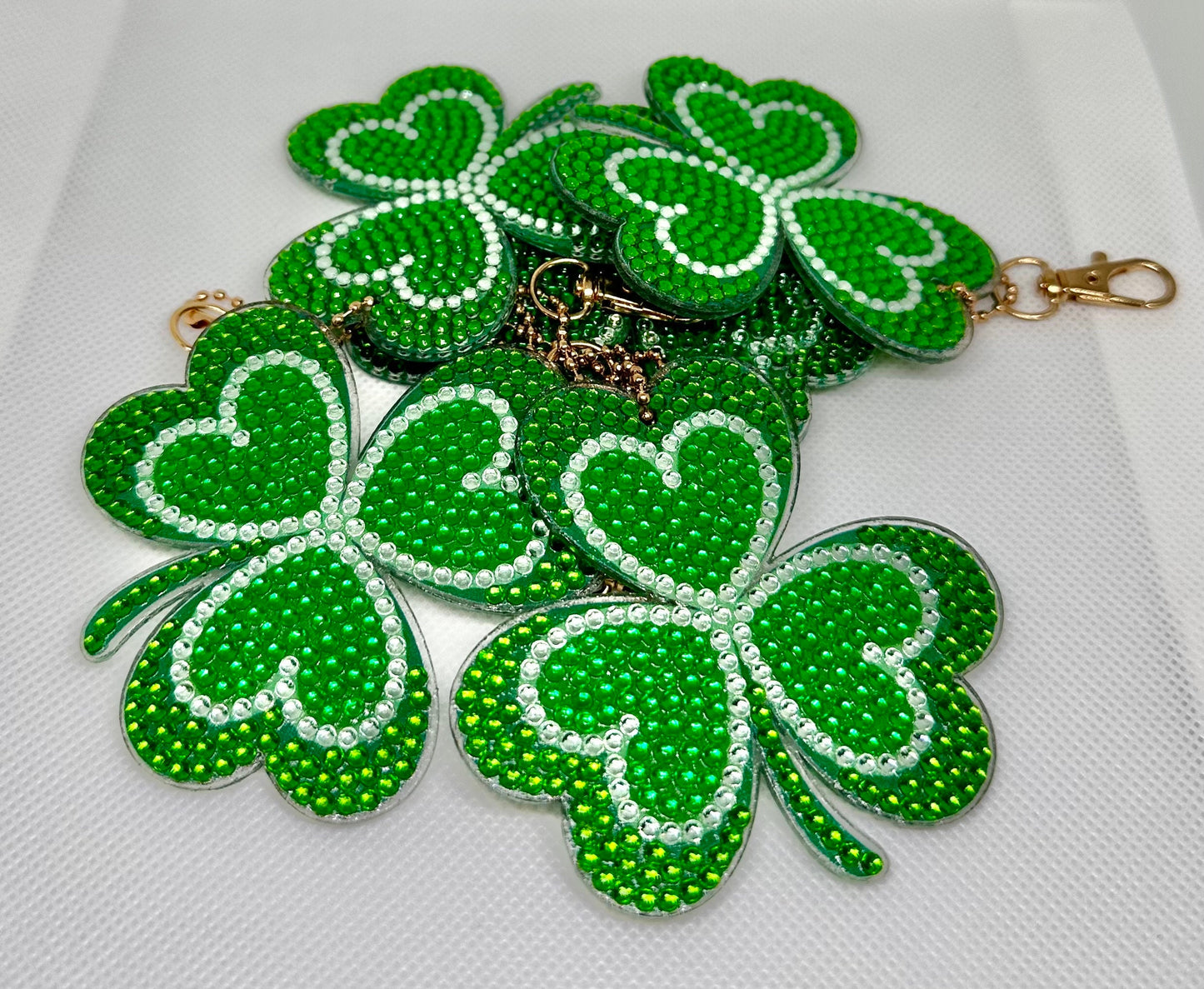 Rhinestone Shamrock Keychain