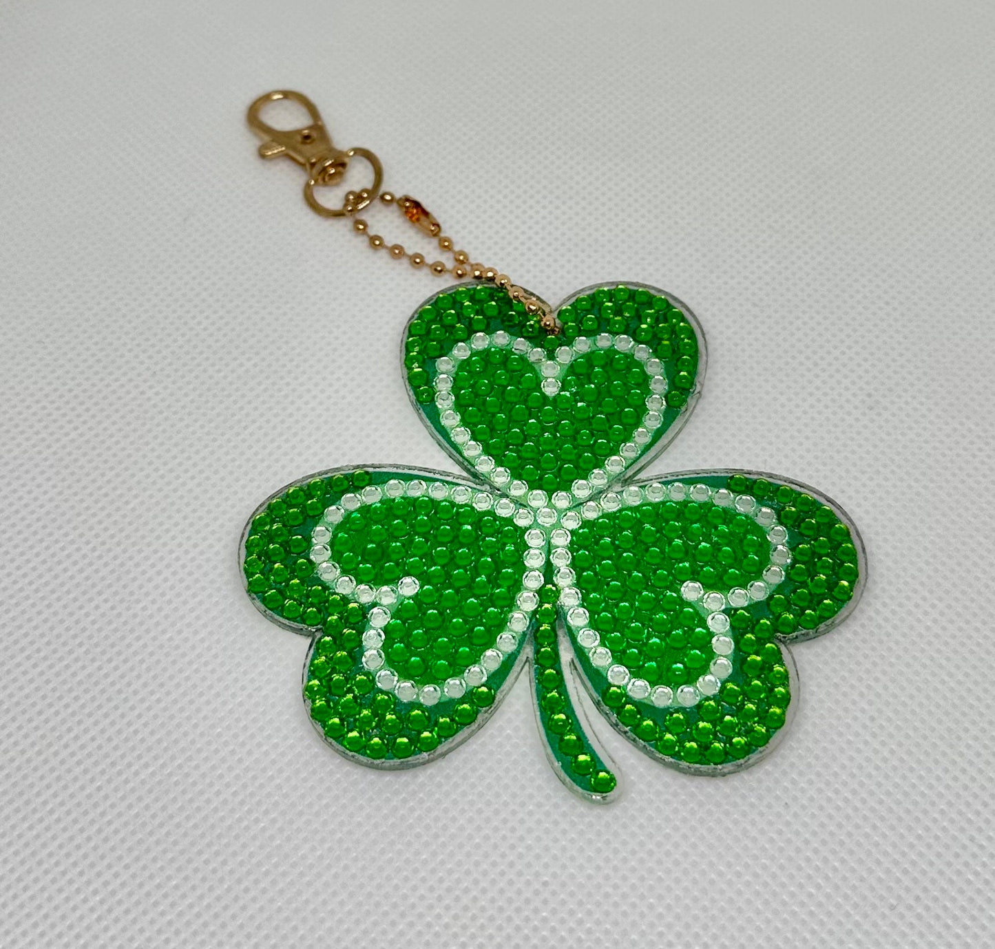 Rhinestone Shamrock Keychain