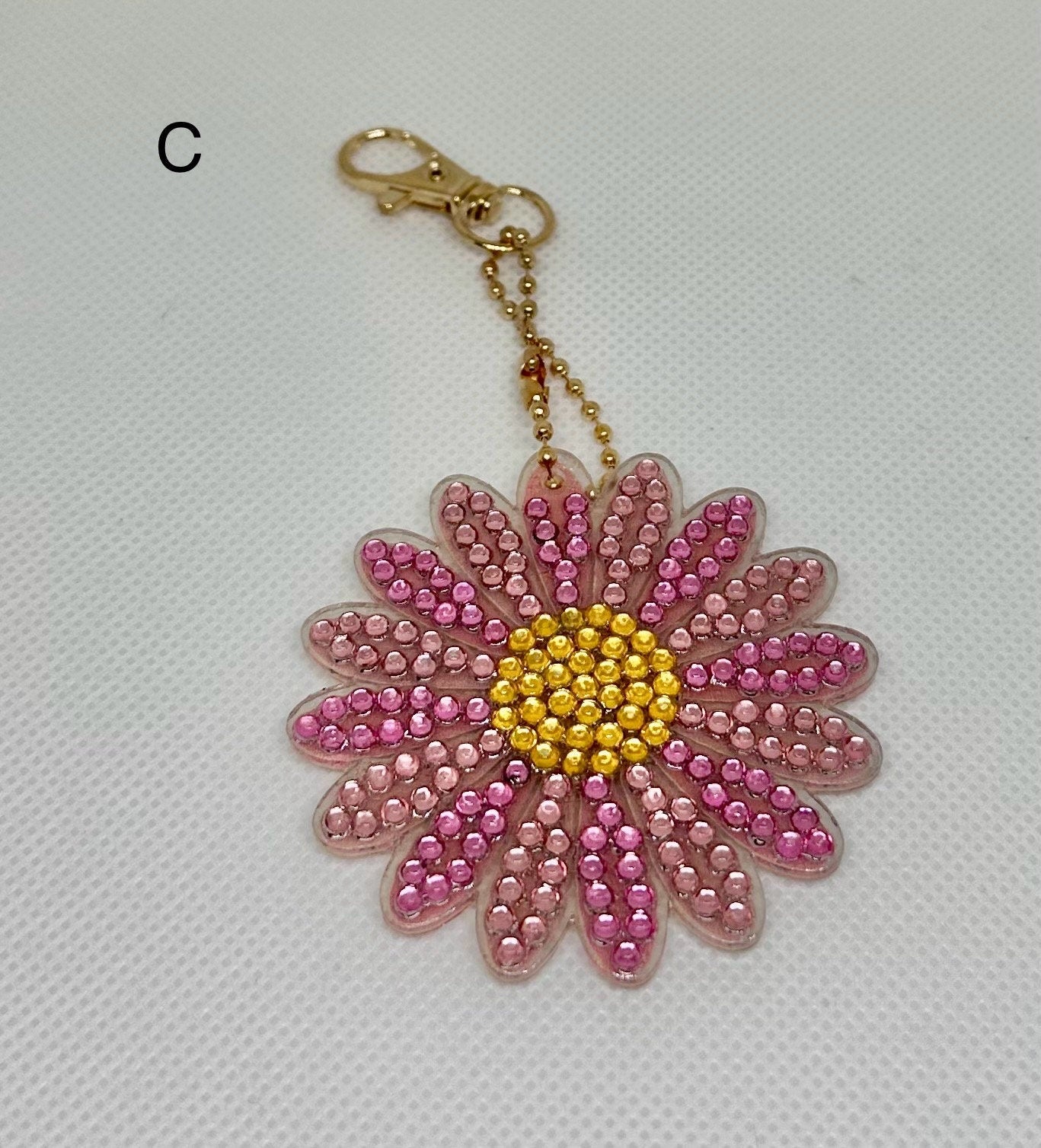 Rhinestone Flower Keychain