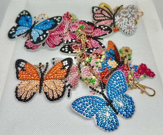 Rhinestone Butterfly Keychain