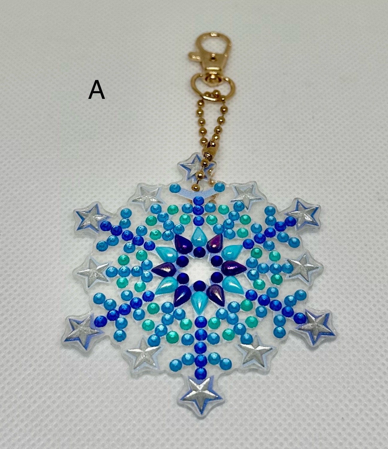 Rhinestone Snowflake Keychain