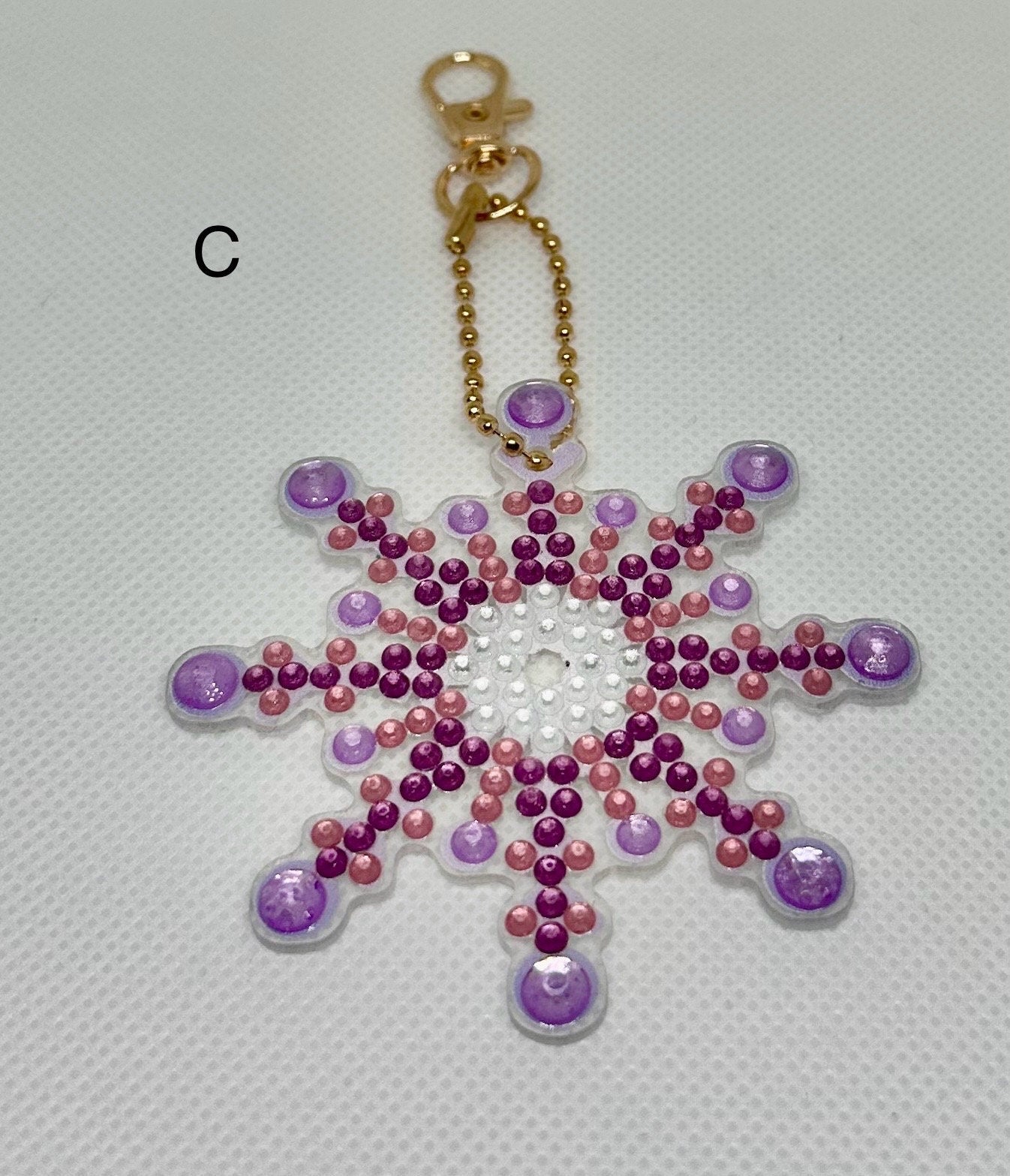 Rhinestone Snowflake Keychain