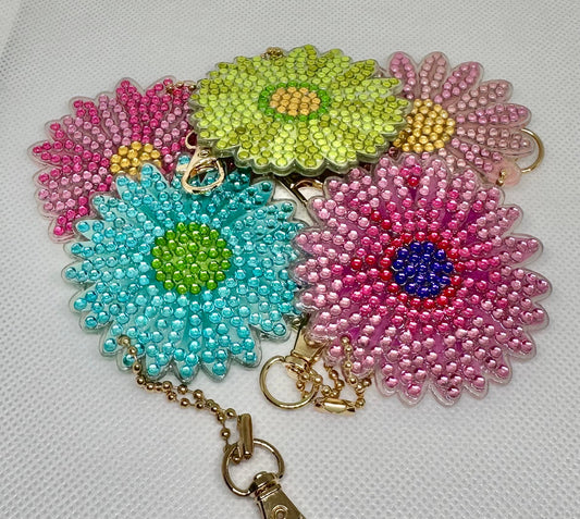 Rhinestone Flower Keychain