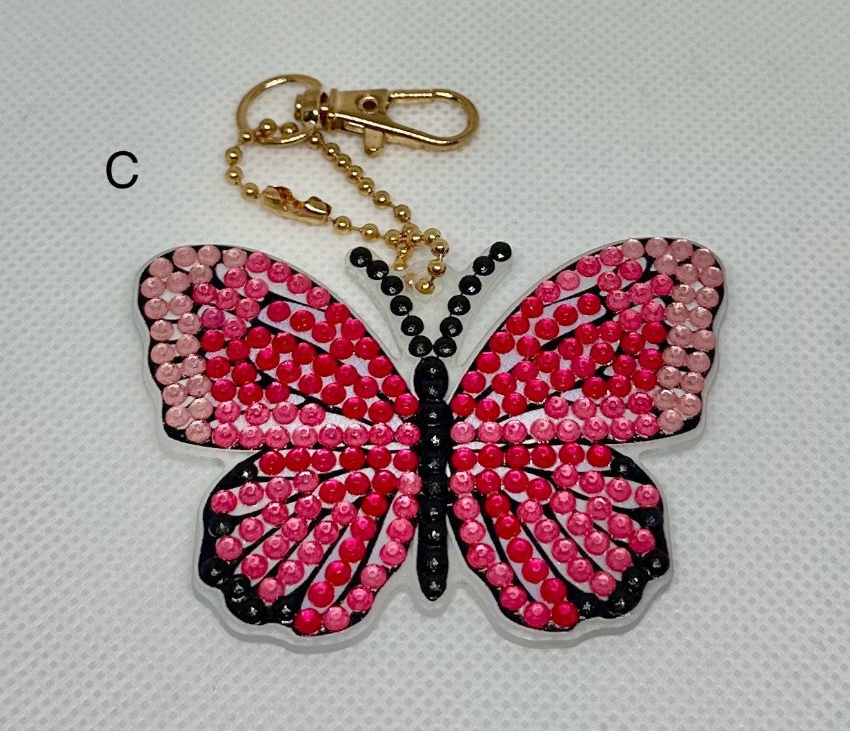 Rhinestone Butterfly Keychain