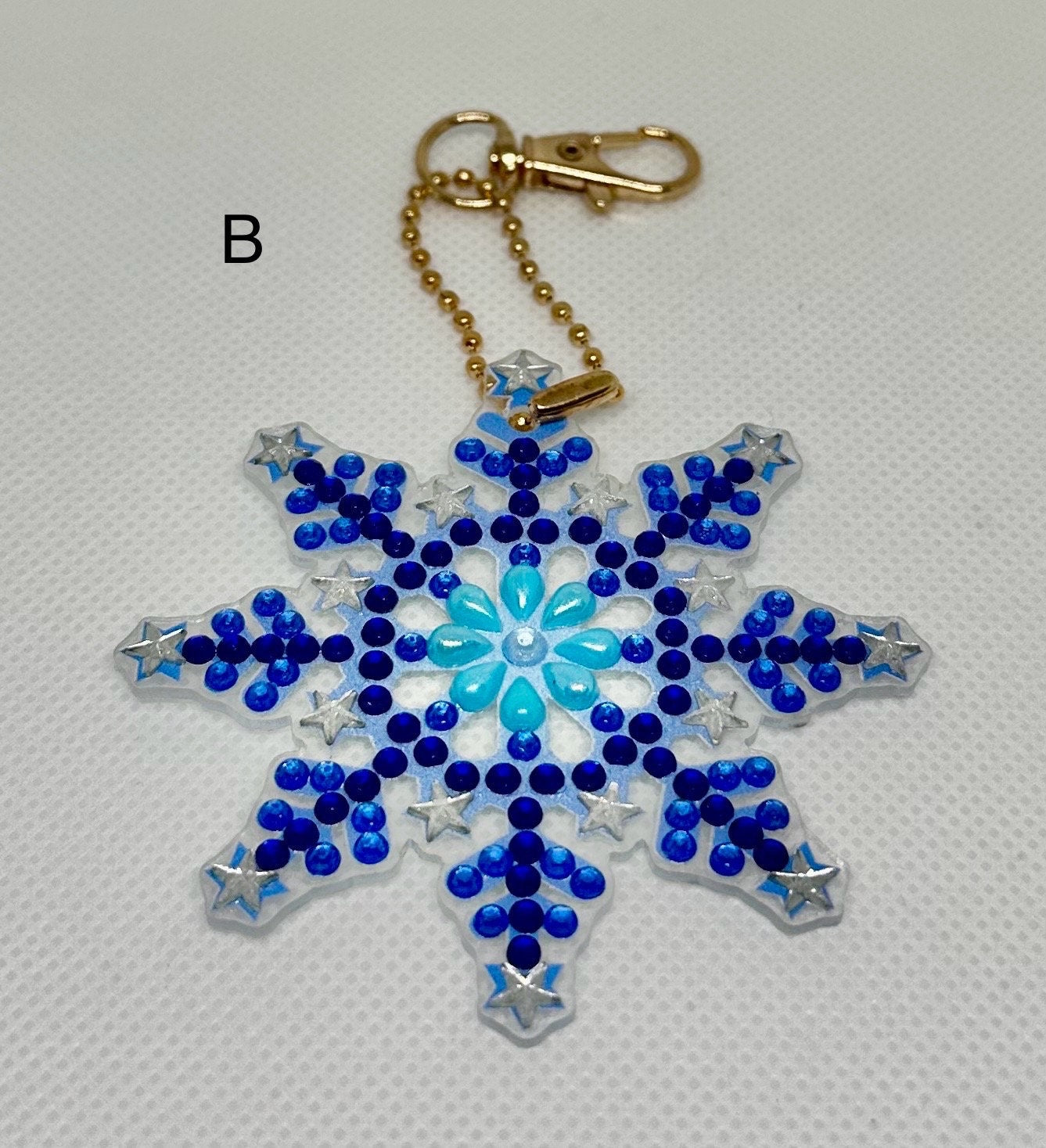 Rhinestone Snowflake Keychain